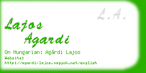 lajos agardi business card