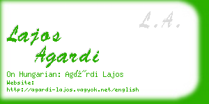 lajos agardi business card